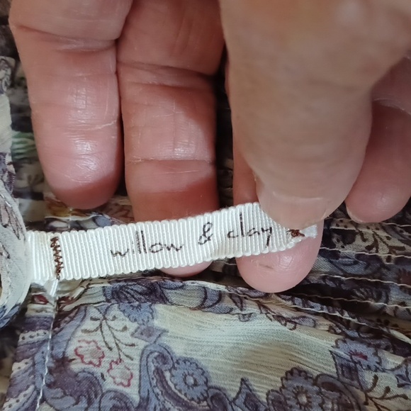 Willow Clay Sheer Floral Purple & Yellow Top S - Picture 4 of 7